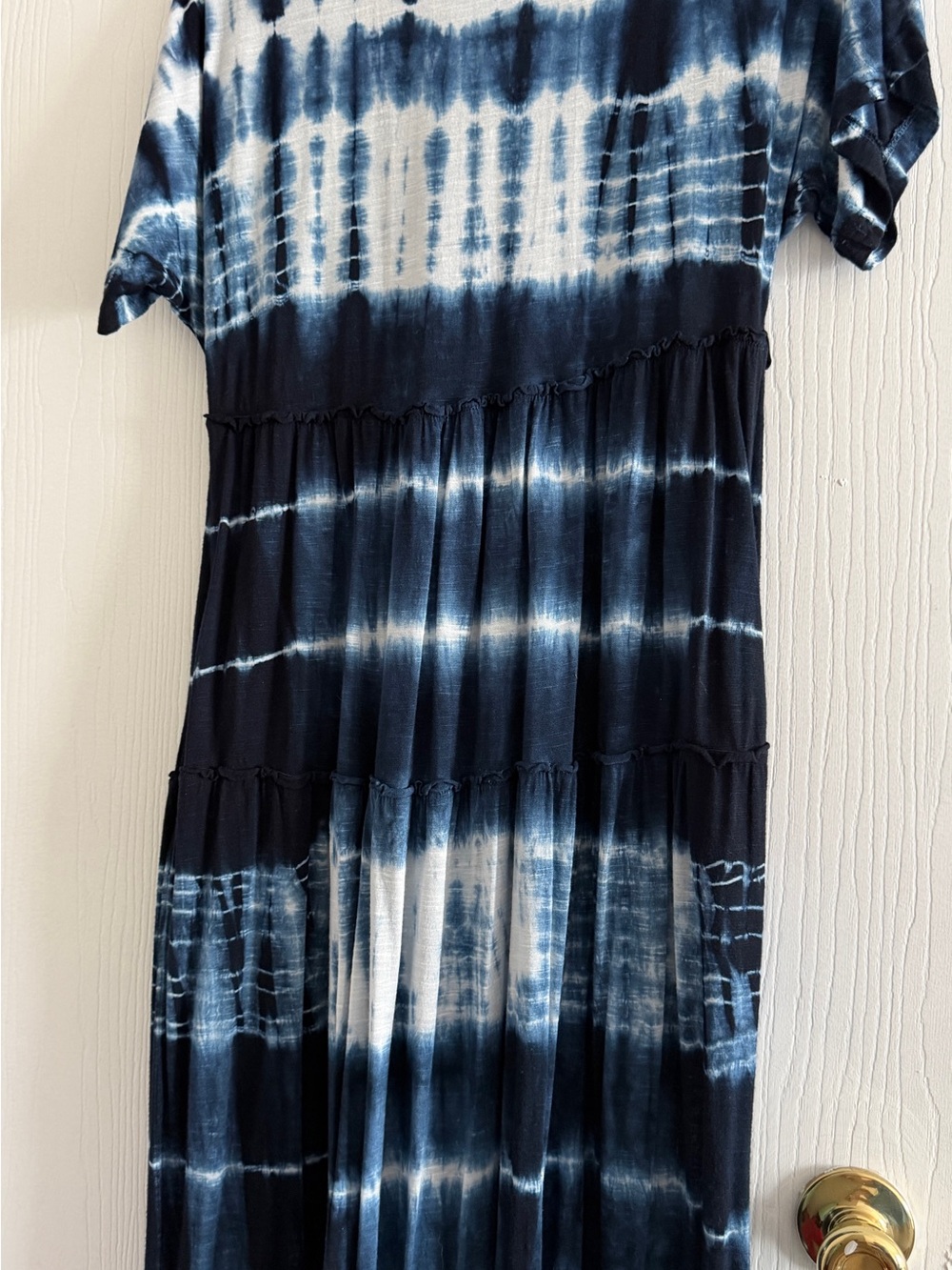 Tantrums Blue and White Tie-Dye Maxi Dress